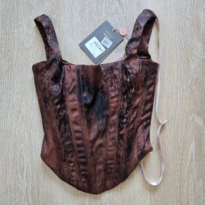 House of CB Rafa Satin Longline Corset Bustier Top Size XS New With Tags